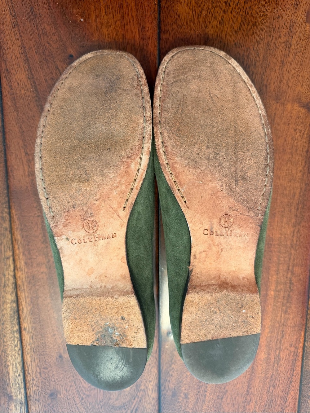 Cole Haan Green Suede Loafers - Picture 4 of 4